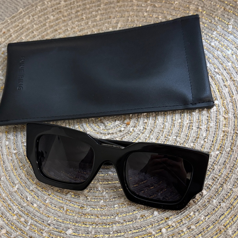 Anine Bing Bold Black Sunglasses